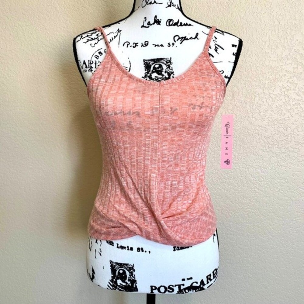 Crave Fame Peach Orange top sleeveless front twist top size M